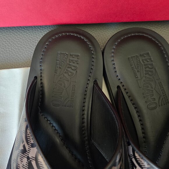 Salvatore Ferragamo All Over Gancio Gancini Slides Sandals - Picture 2 of 9